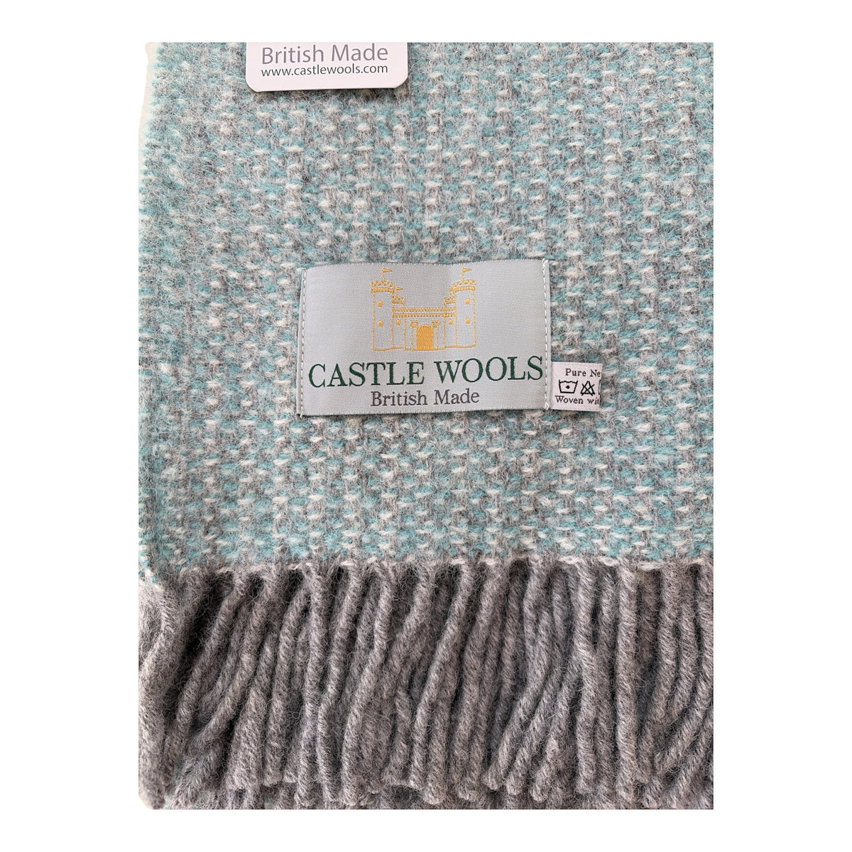 Spearmint & Grey Wool Thow