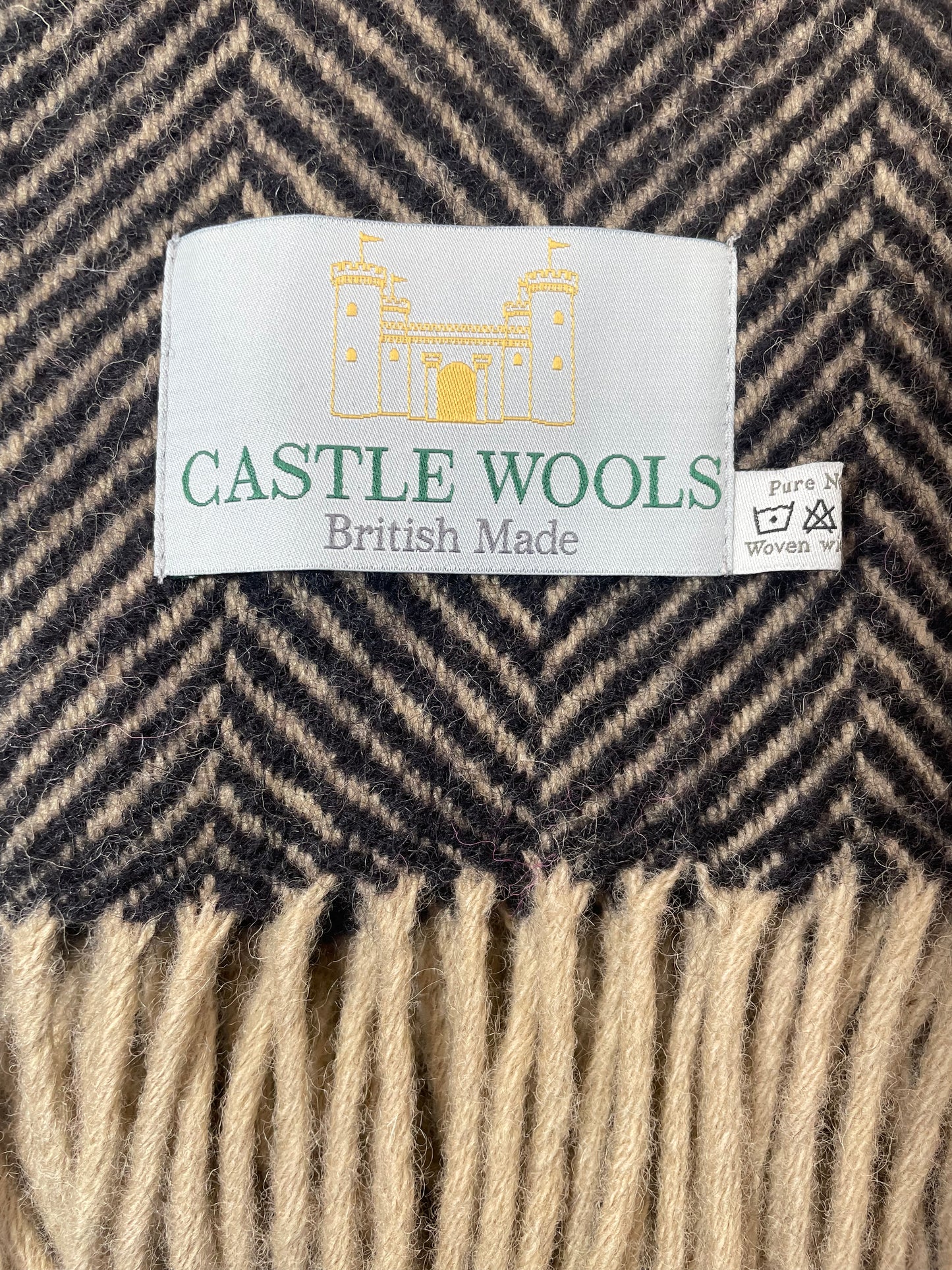 Vintage Herringbone Wool Throw