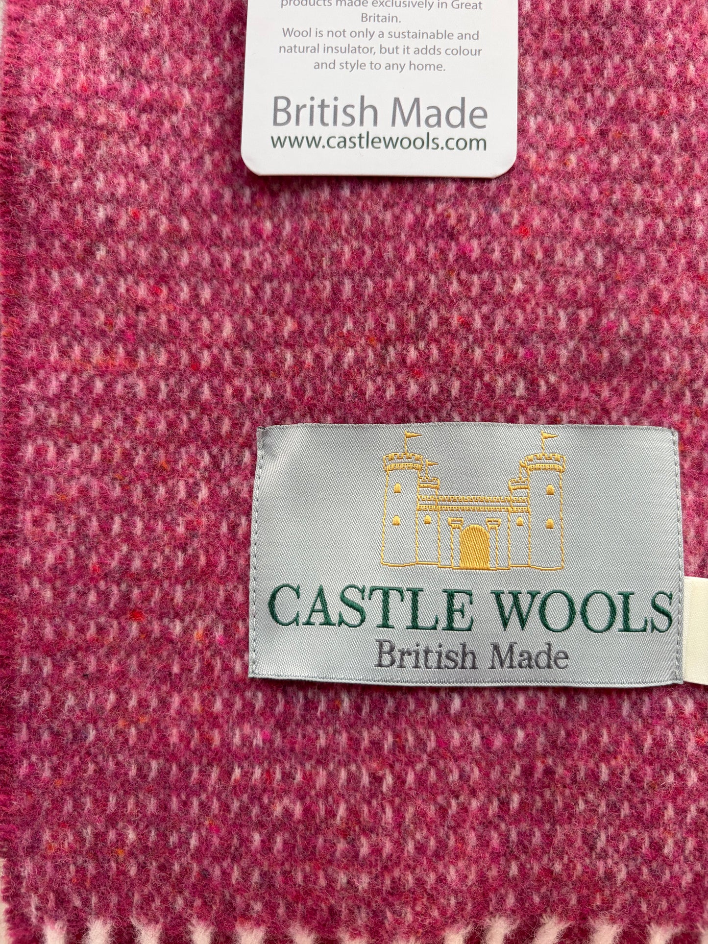 Fushia Pink X/L Wool Throw