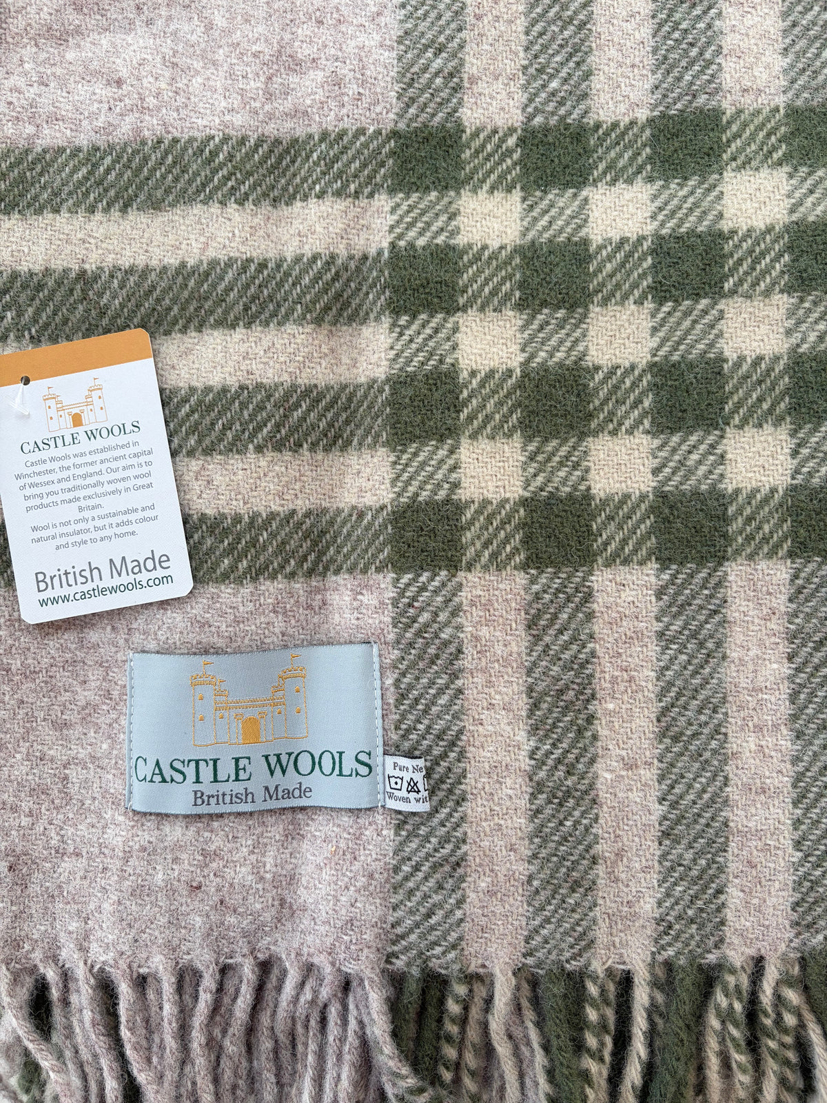 Olive & grey X/L Throw