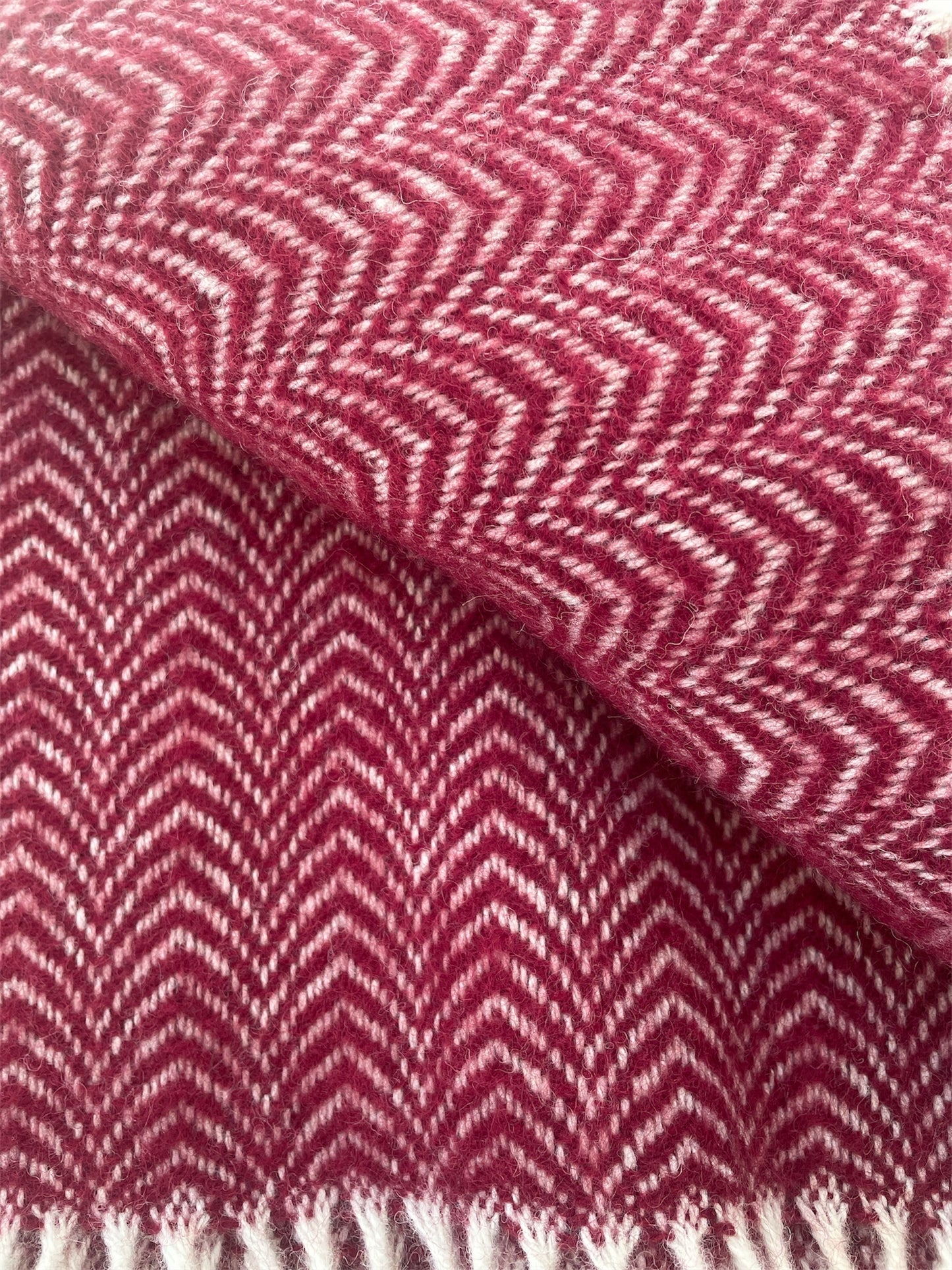 Beet & Cream Wool Throw