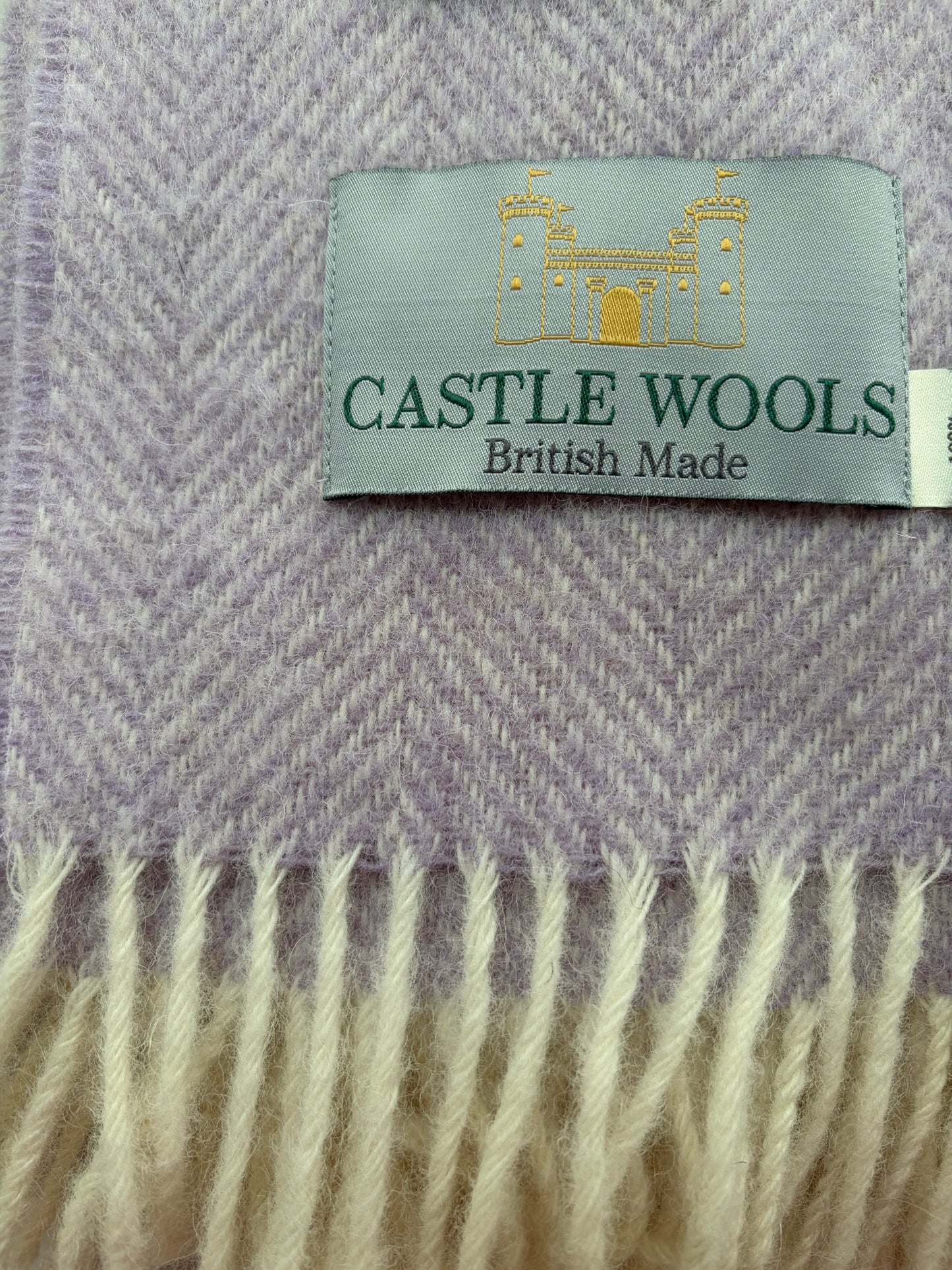 Lilac Herringbone Wool Throw