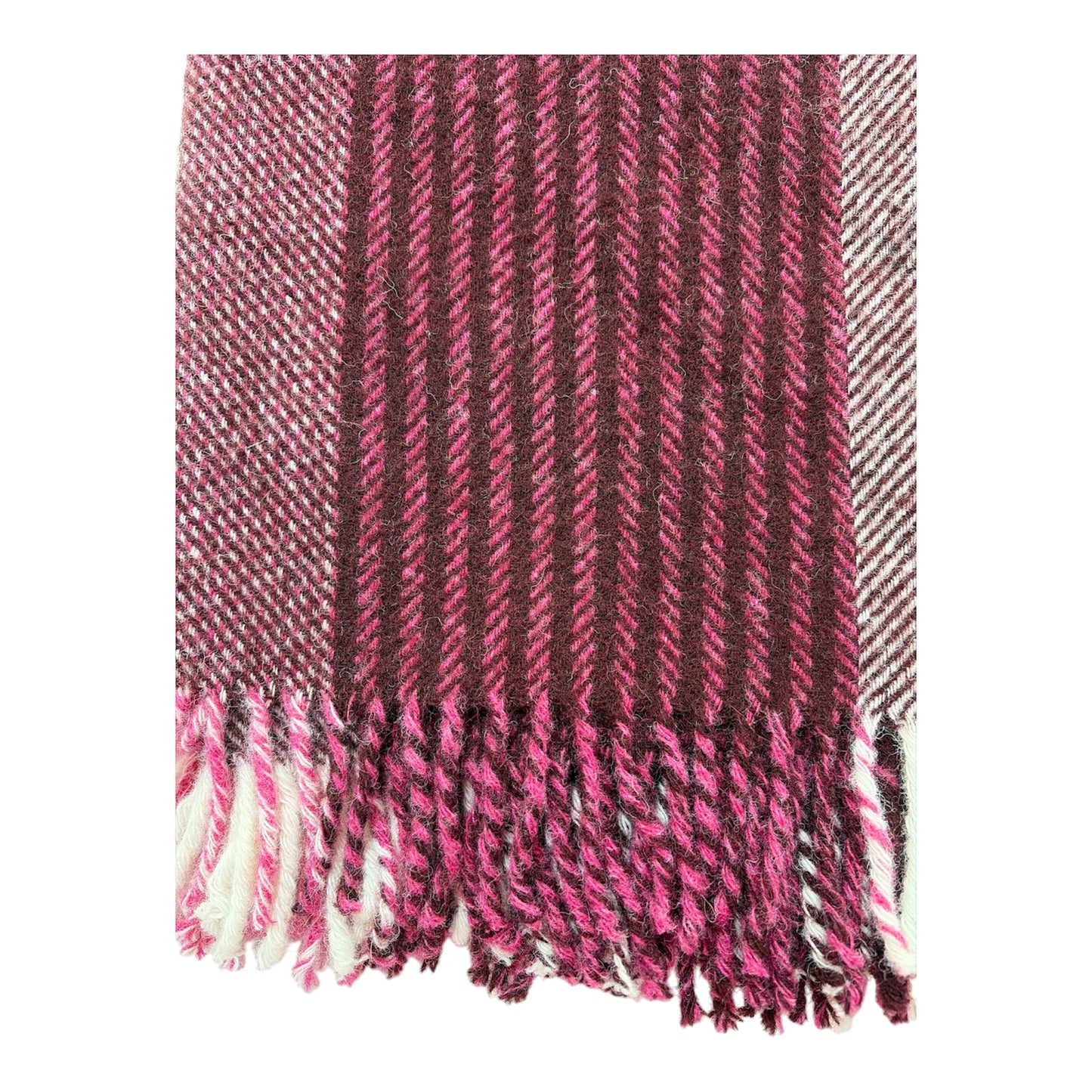 Red Herringbone Wool Throw