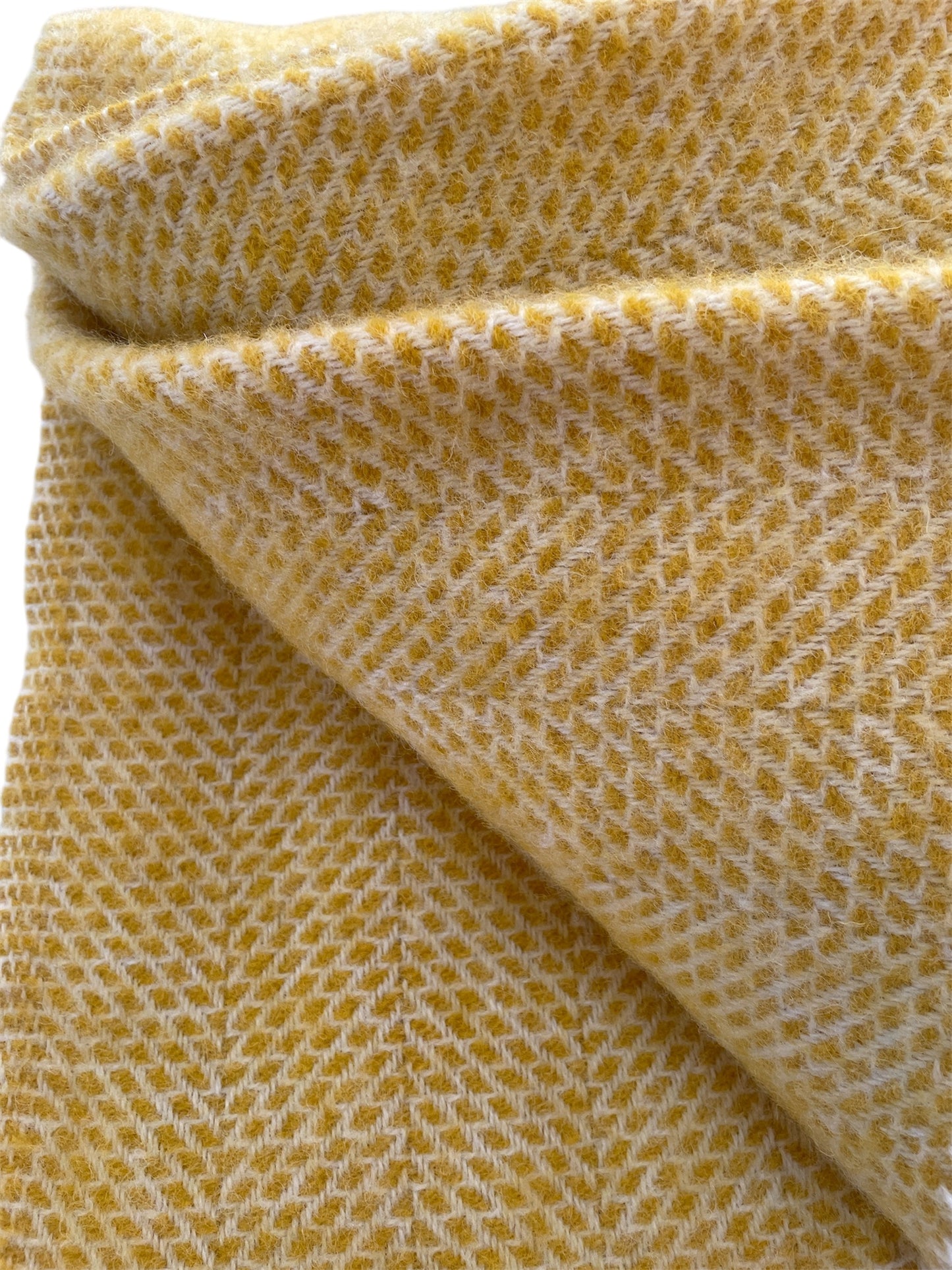 Yellow and cream Wool Throw