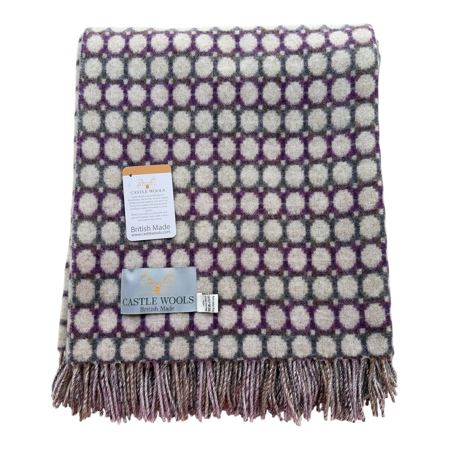 Clover, Cream & Grey  Pure Merino Throw