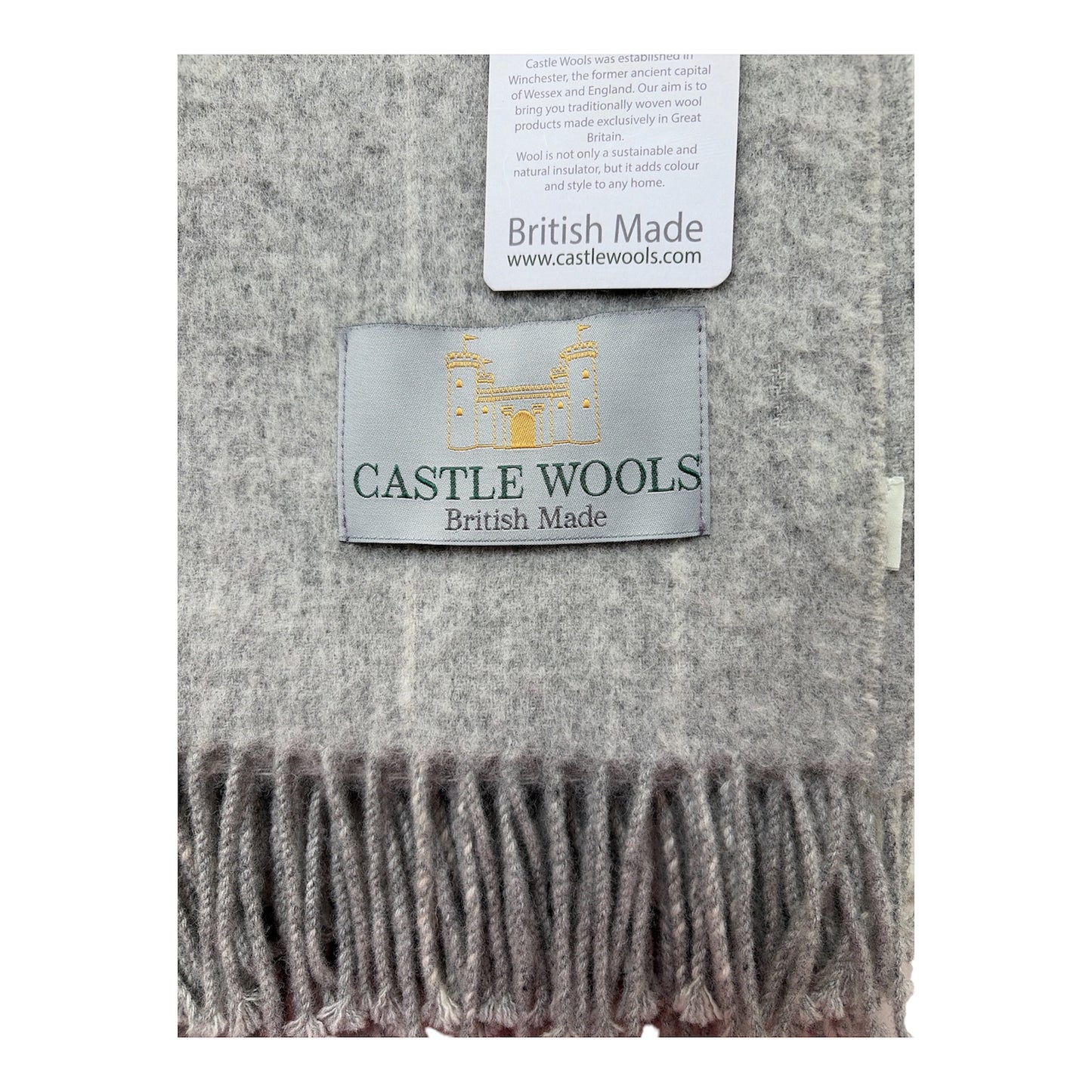 Light grey pinstripe Merino Throw