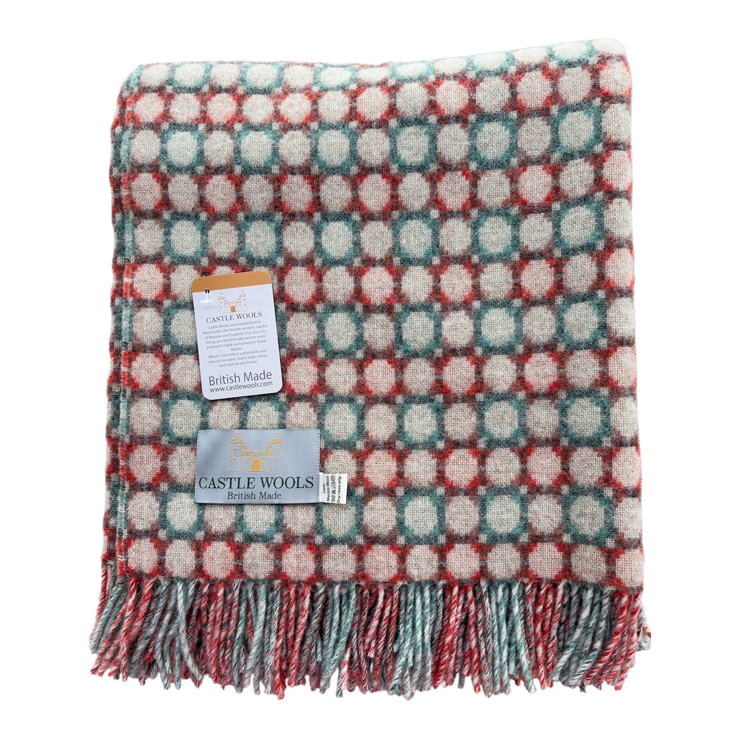 Clover, Cream & Grey  Pure Merino Throw