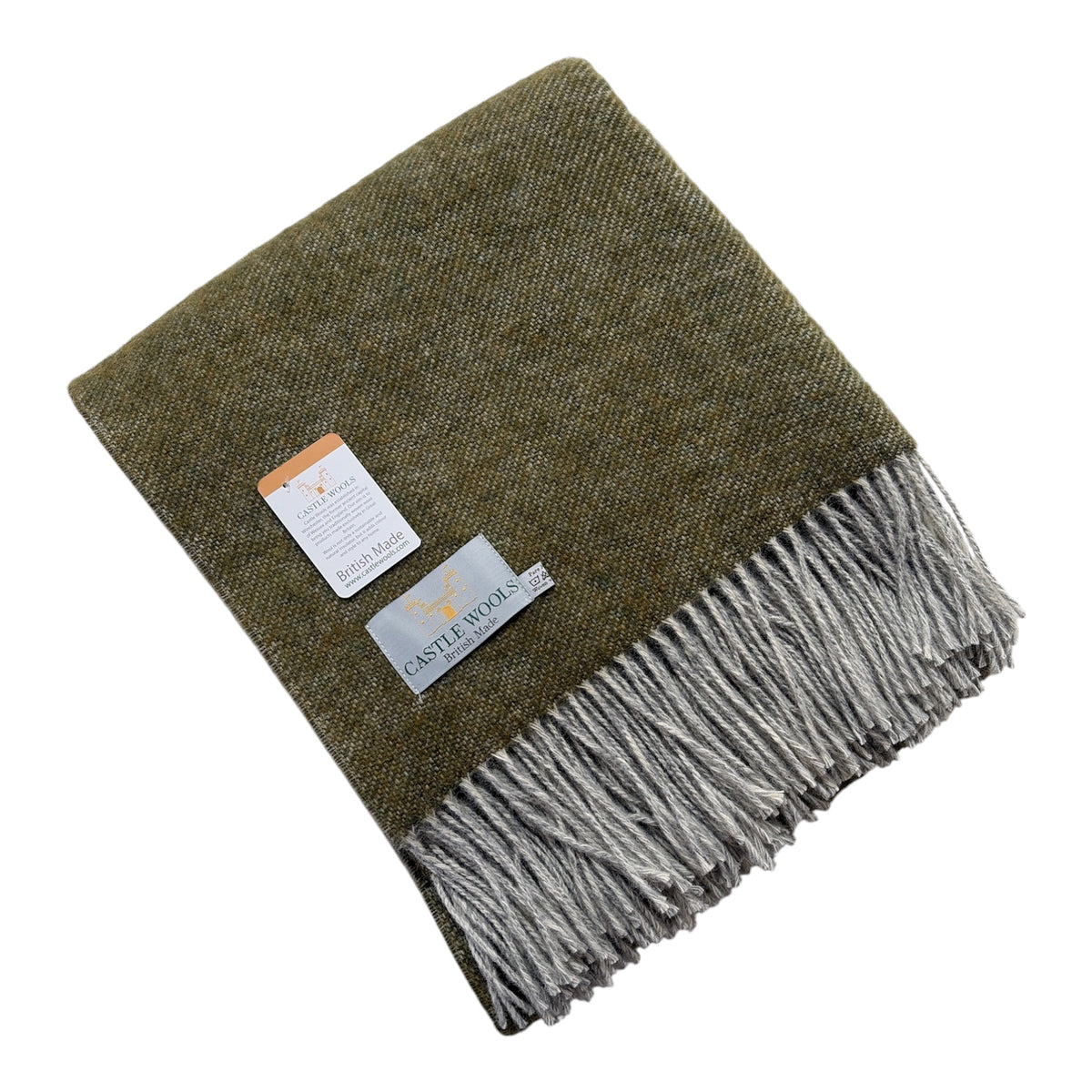 Warm olive Wool Throw