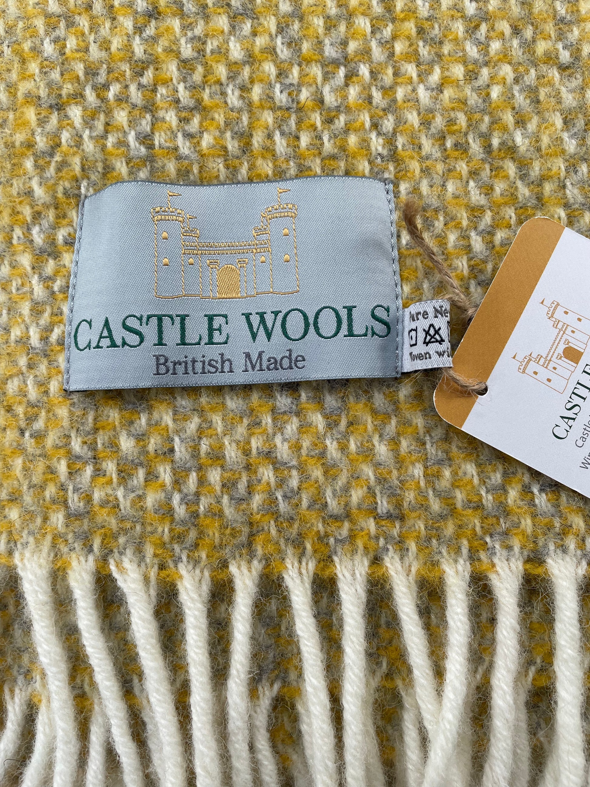 Pale Yellow Light Grey Wool Throw1