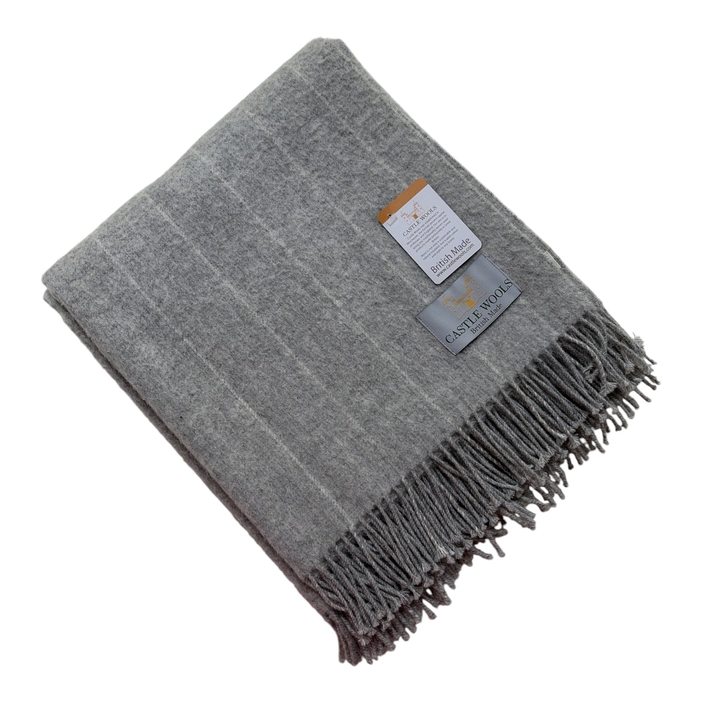 Light grey pinstripe Merino Throw