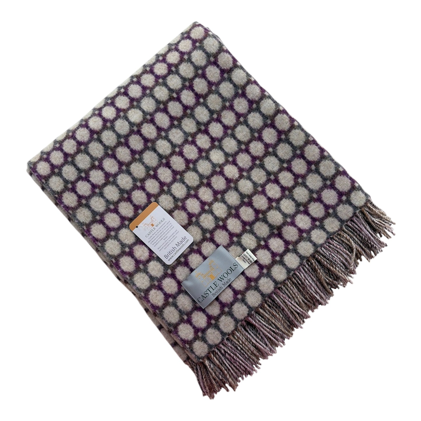 Clover, Cream & Grey  Pure Merino Throw