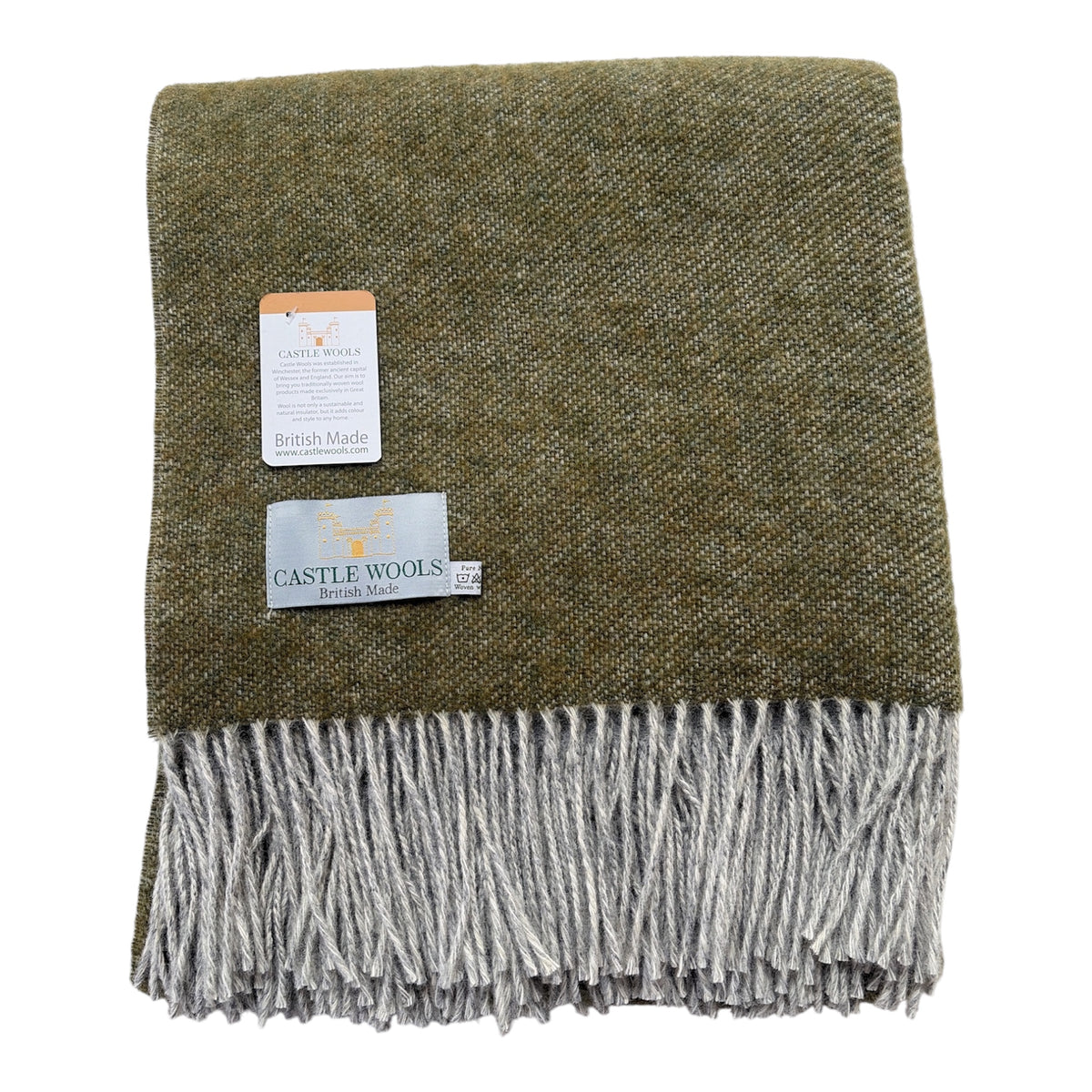 Warm olive Wool Throw