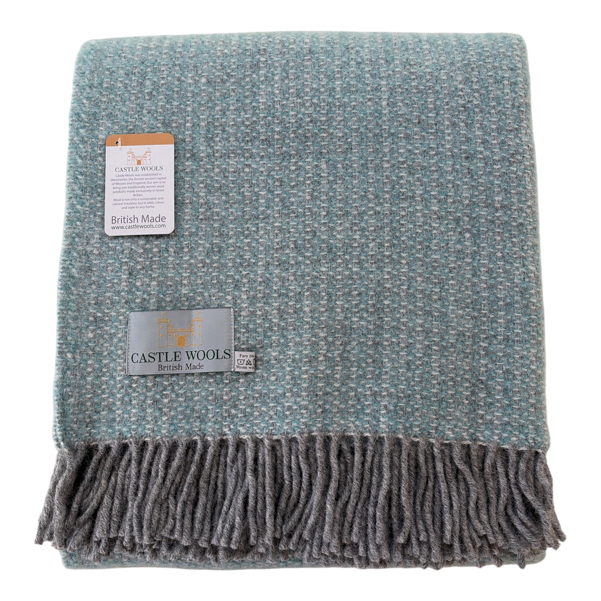Spearmint & Grey Wool Thow
