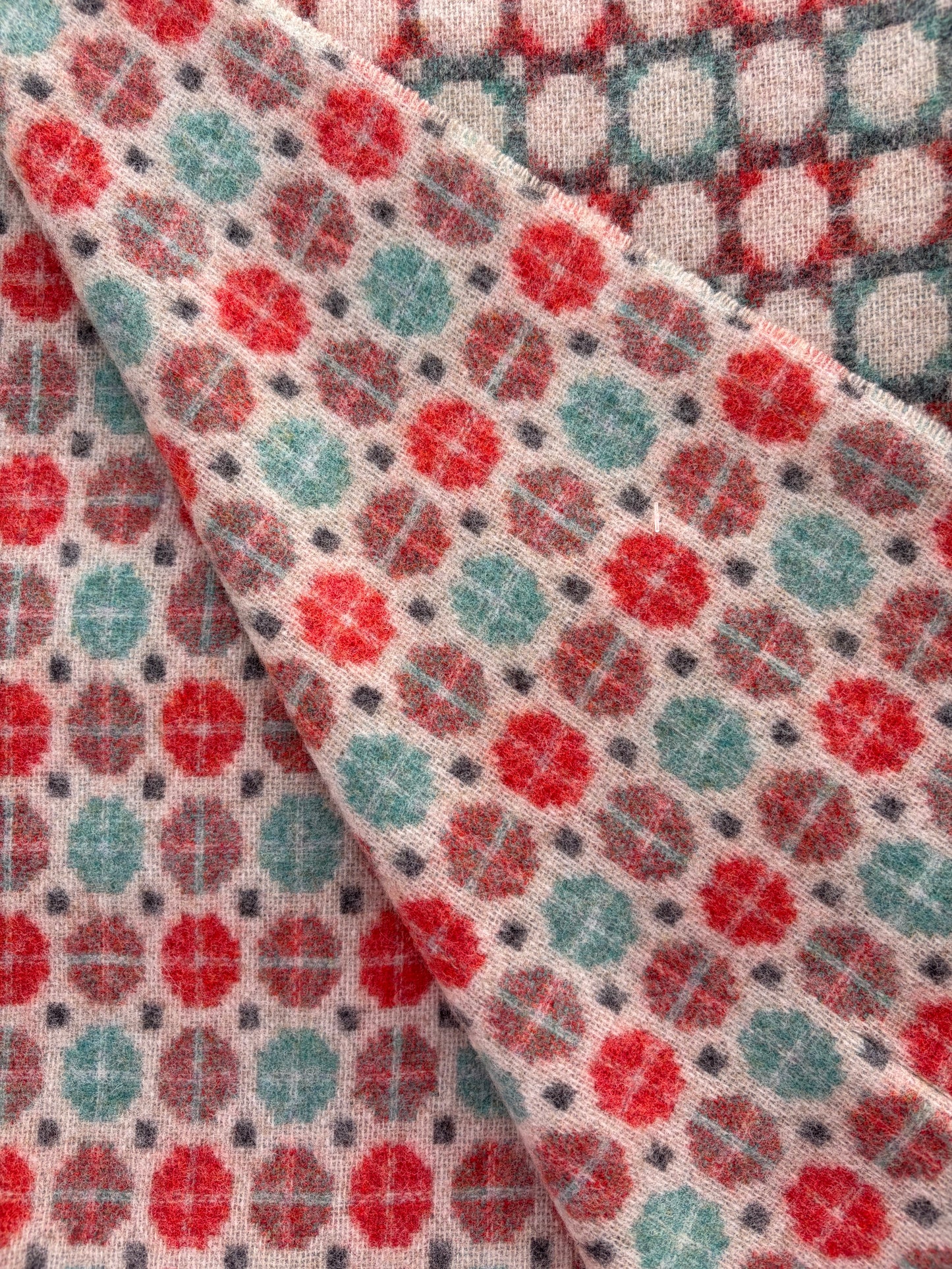Coral and Mint pure Merino throw