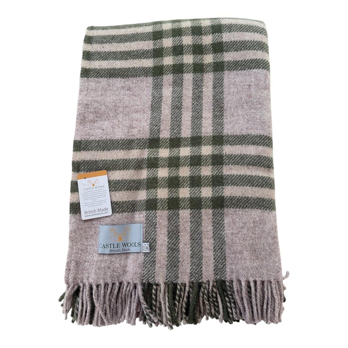 Olive & grey X/L Throw