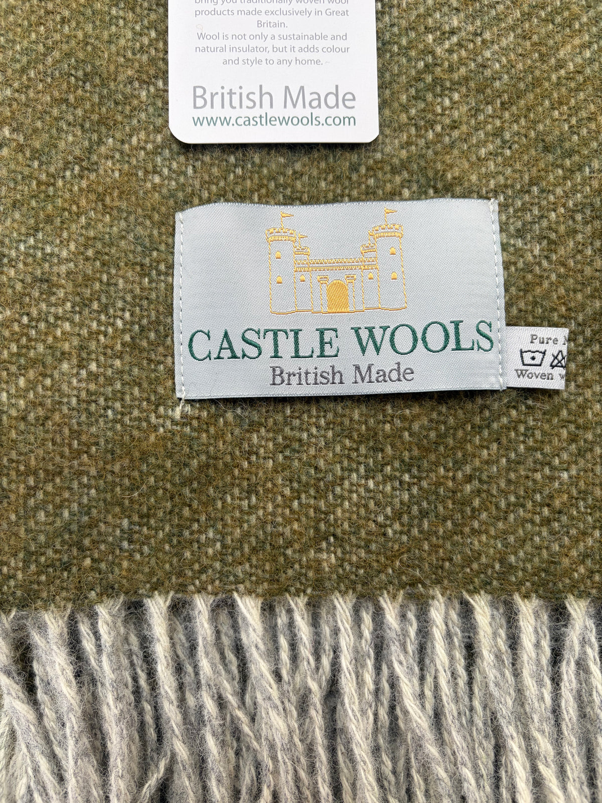 Warm olive Wool Throw