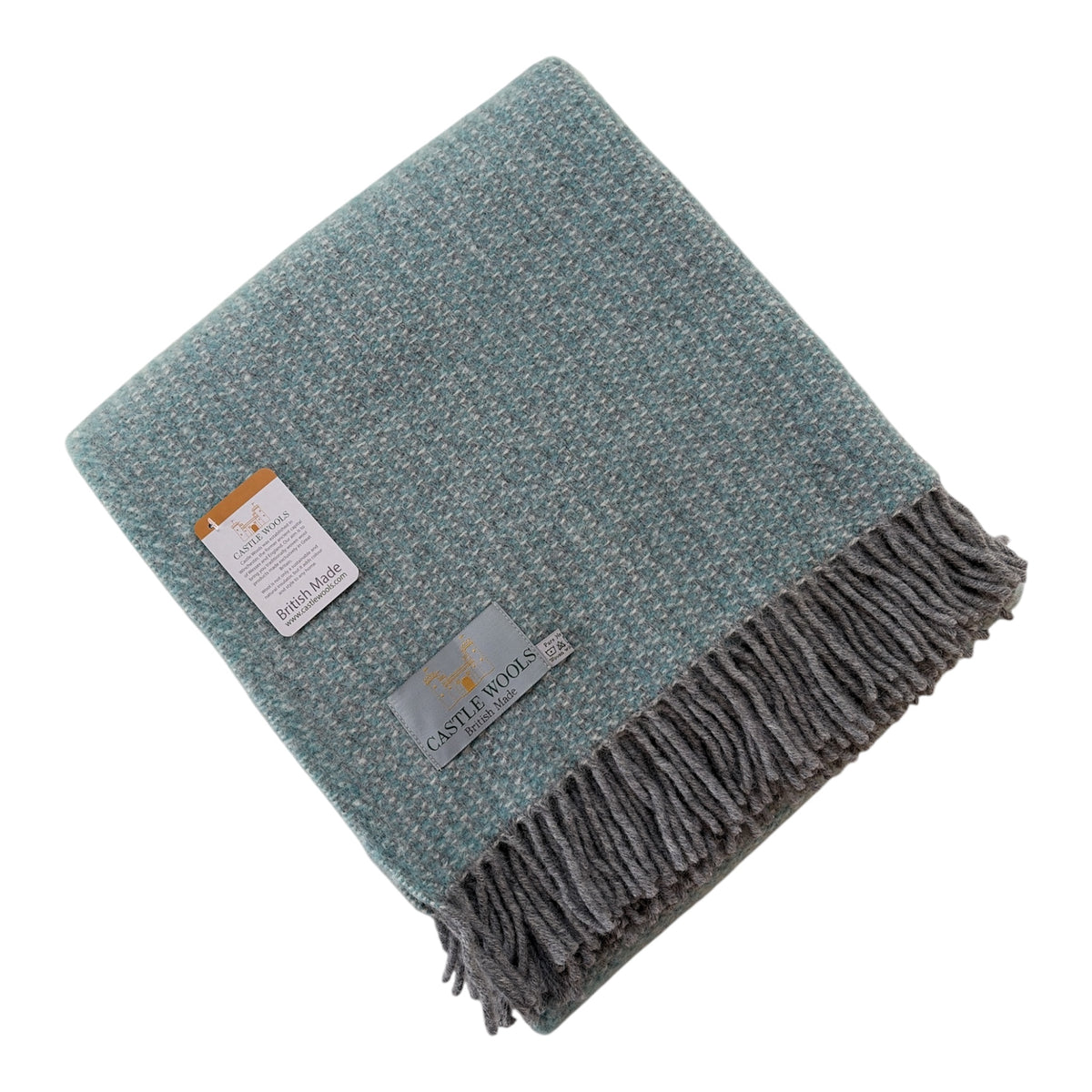 Spearmint & Grey Wool Thow