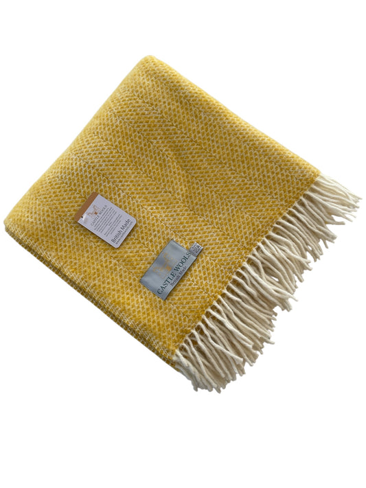 Yellow and cream Wool Throw