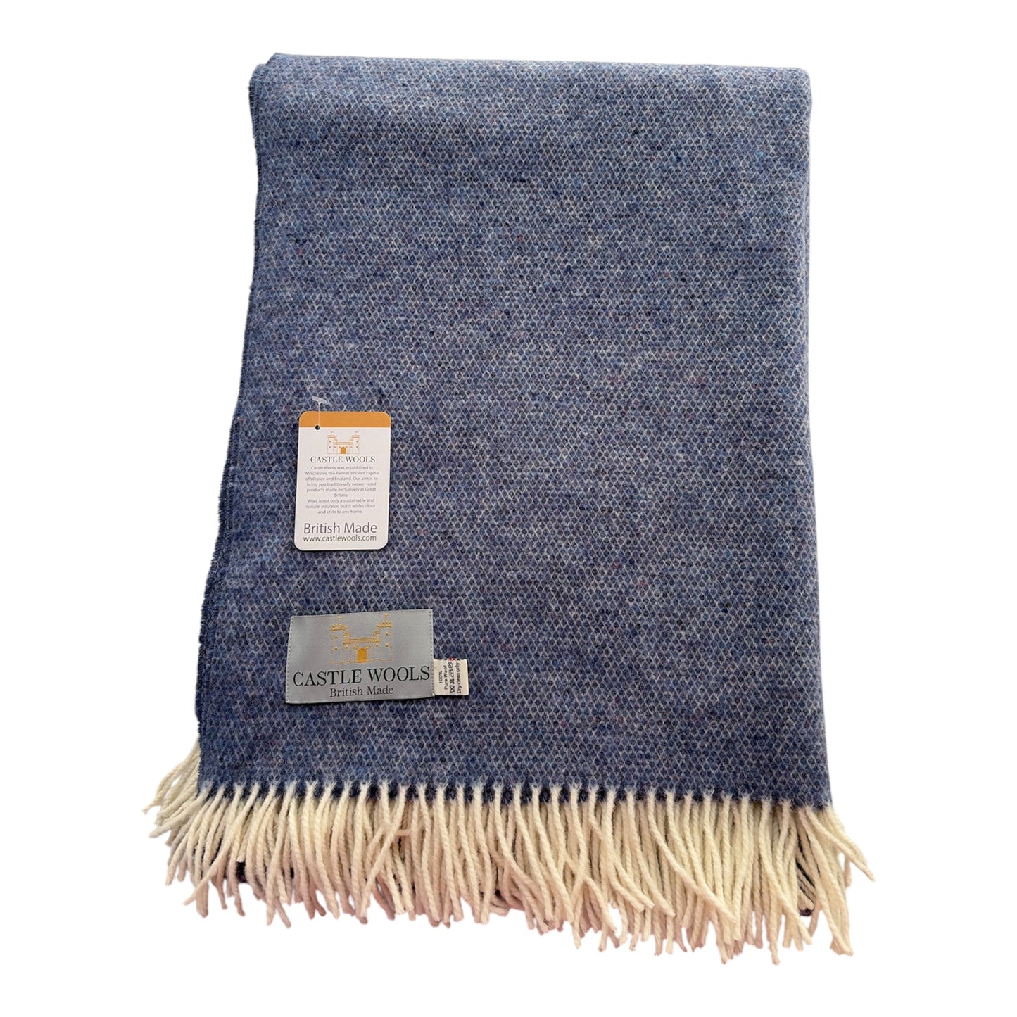 Blue X/L Wool Throw