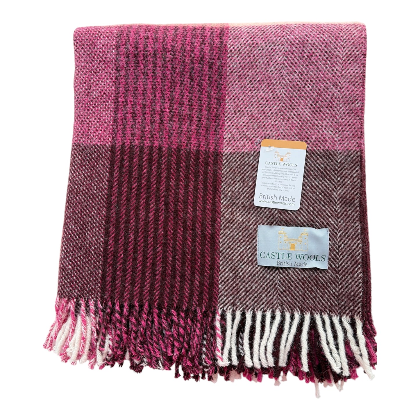 Red Herringbone Wool Throw
