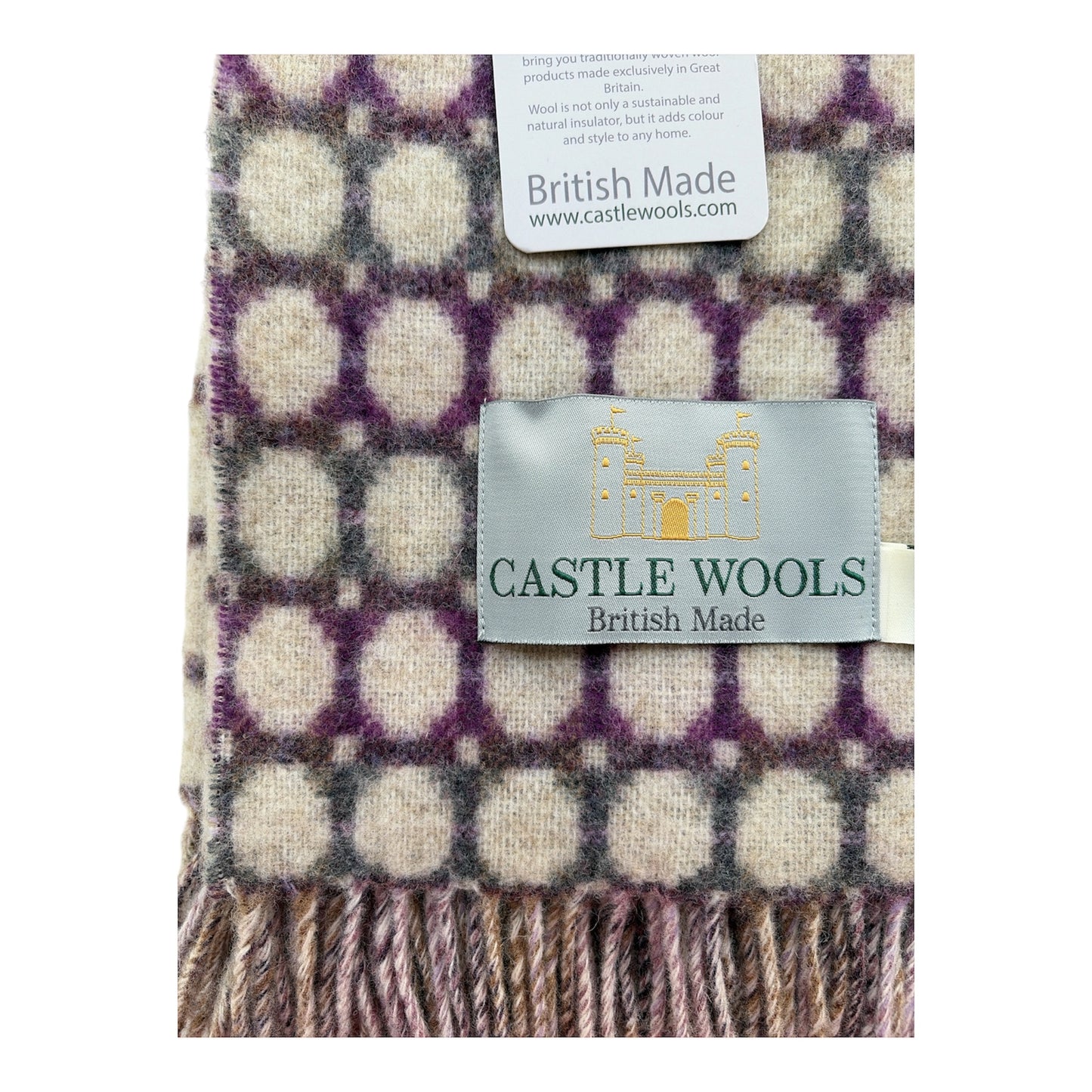 Clover, Cream & Grey  Pure Merino Throw