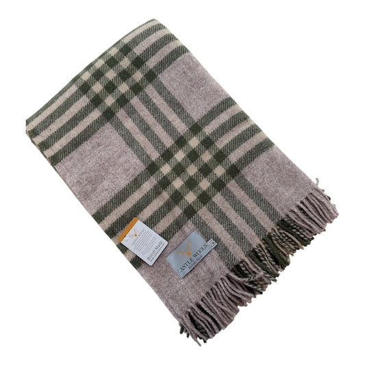 Olive & grey X/L Throw
