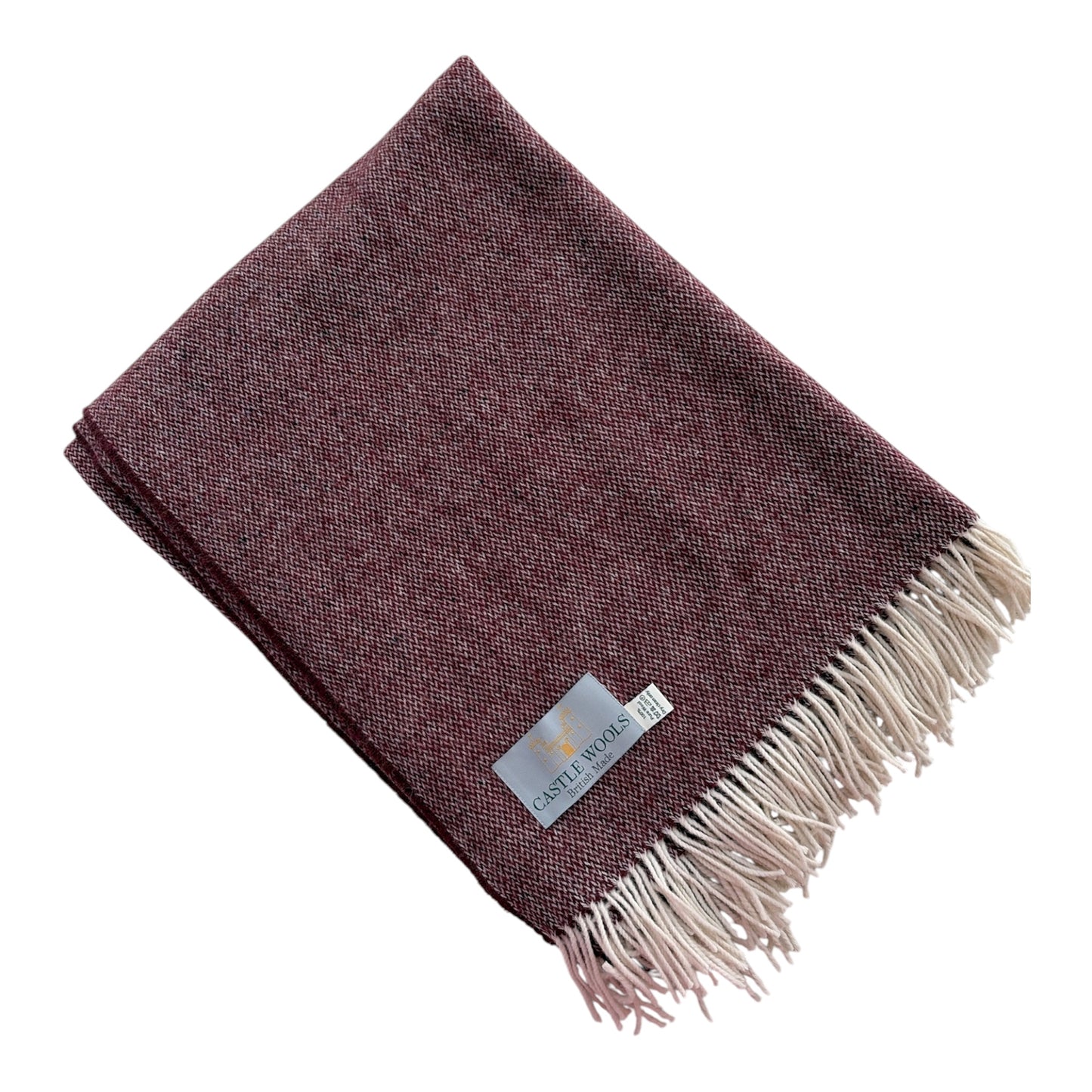 Burgundy X/L Herringbone Wool Throw