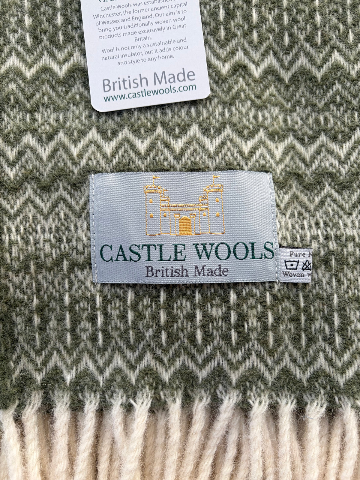 Sage Fair Isles inspired X/L Wool Throw
