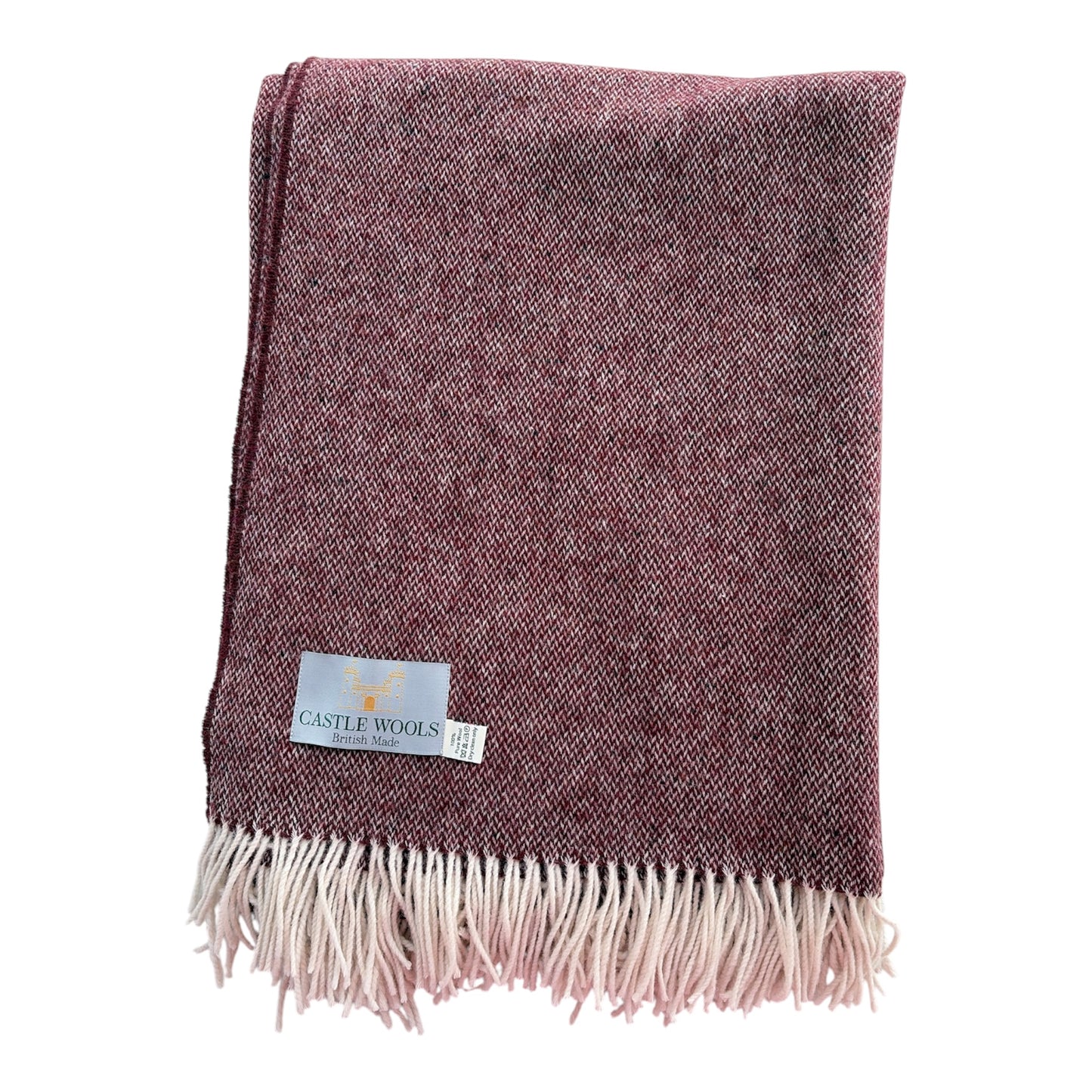 Burgundy X/L Herringbone Wool Throw