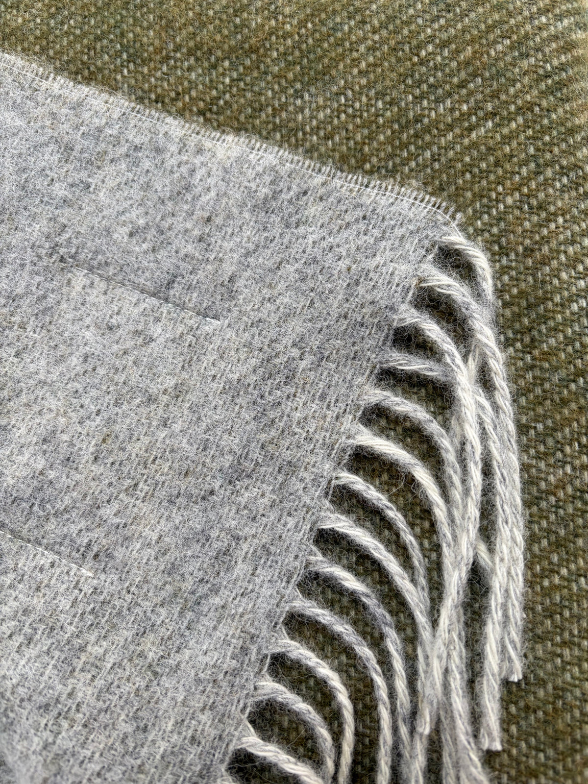 Warm olive Wool Throw