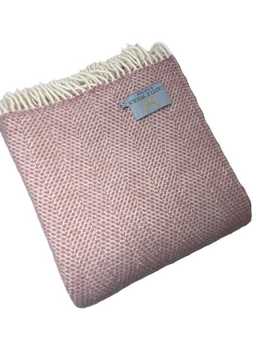 Dusky Pink Wool Throw